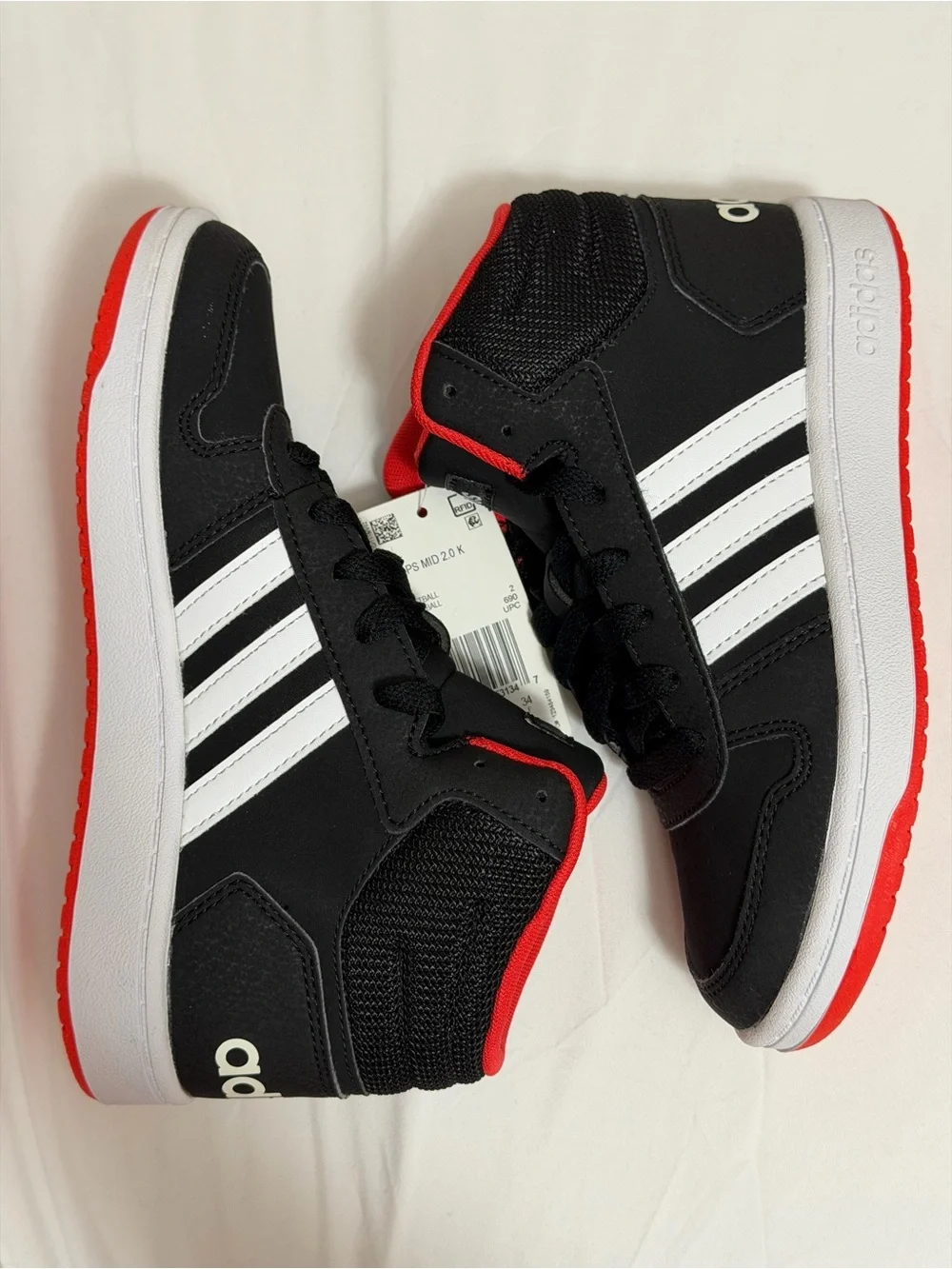 🆕 Adidas Hoops Mid 2.0 K High-Top Basketball Sneakers Boys Size 2.5 Youth
